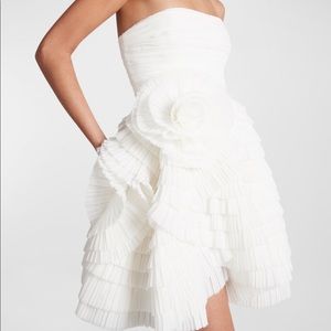 AJE Sculptura Pleated Strapless Minidress